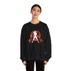 Halloween Graveyard - Unisex Heavy Blend™ Crewneck Sweatshirt - White Logo on Front