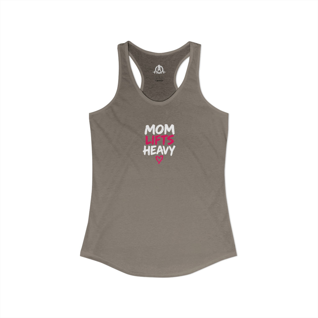 Mom Lifts Heavy – Women's Ideal Racerback Tank – Front Print