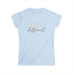 Built Different - Women's Softstyle Tee - White Logo Plain Back