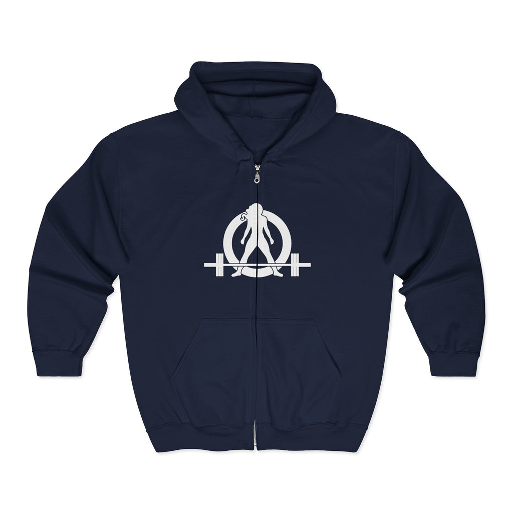 Grandma Lifts - Unisex Heavy Blend™ Full Zip Hooded Sweatshirt –White Logo Front & Back