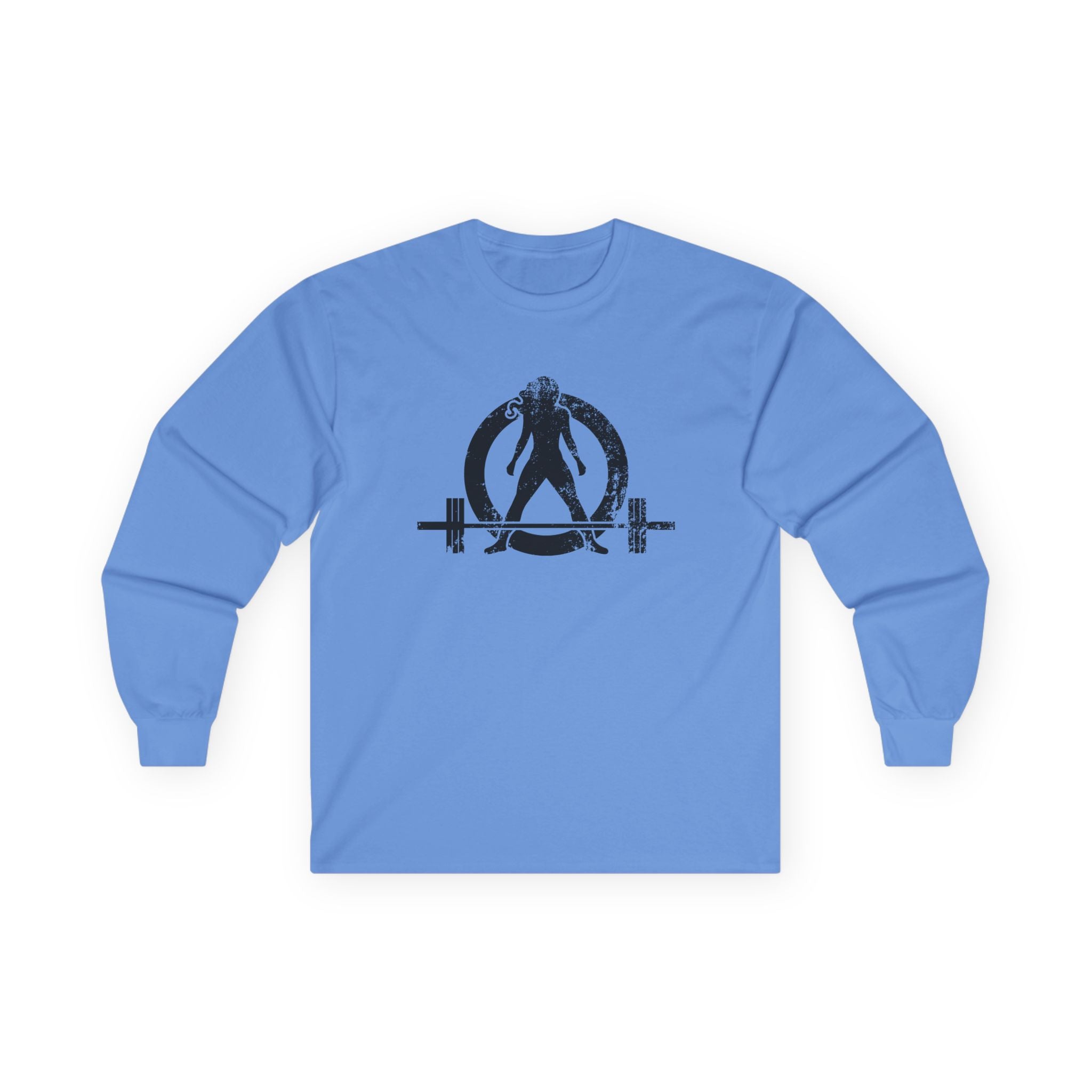Lift Heavy Run Fast - Ultra Cotton Long Sleeve Tee - Black Logo Front & Back