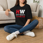 Heavy Weights Barbell Club  - Unisex Softstyle T-Shirt - Black Logo - Plain Back