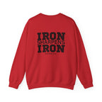 Iron Sharpens Iron - Unisex Heavy Blend™ Crewneck Sweatshirt - Front Black Logo - Front & Back Print
