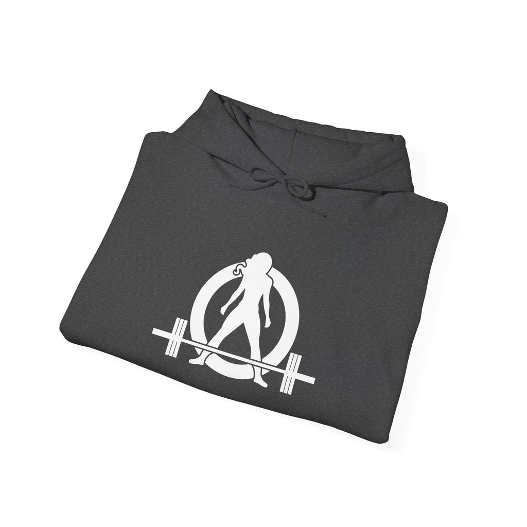 Cardio = Lift Weights Faster - Unisex Heavy Blend Hooded Sweatshirt - White Print on Front & Back