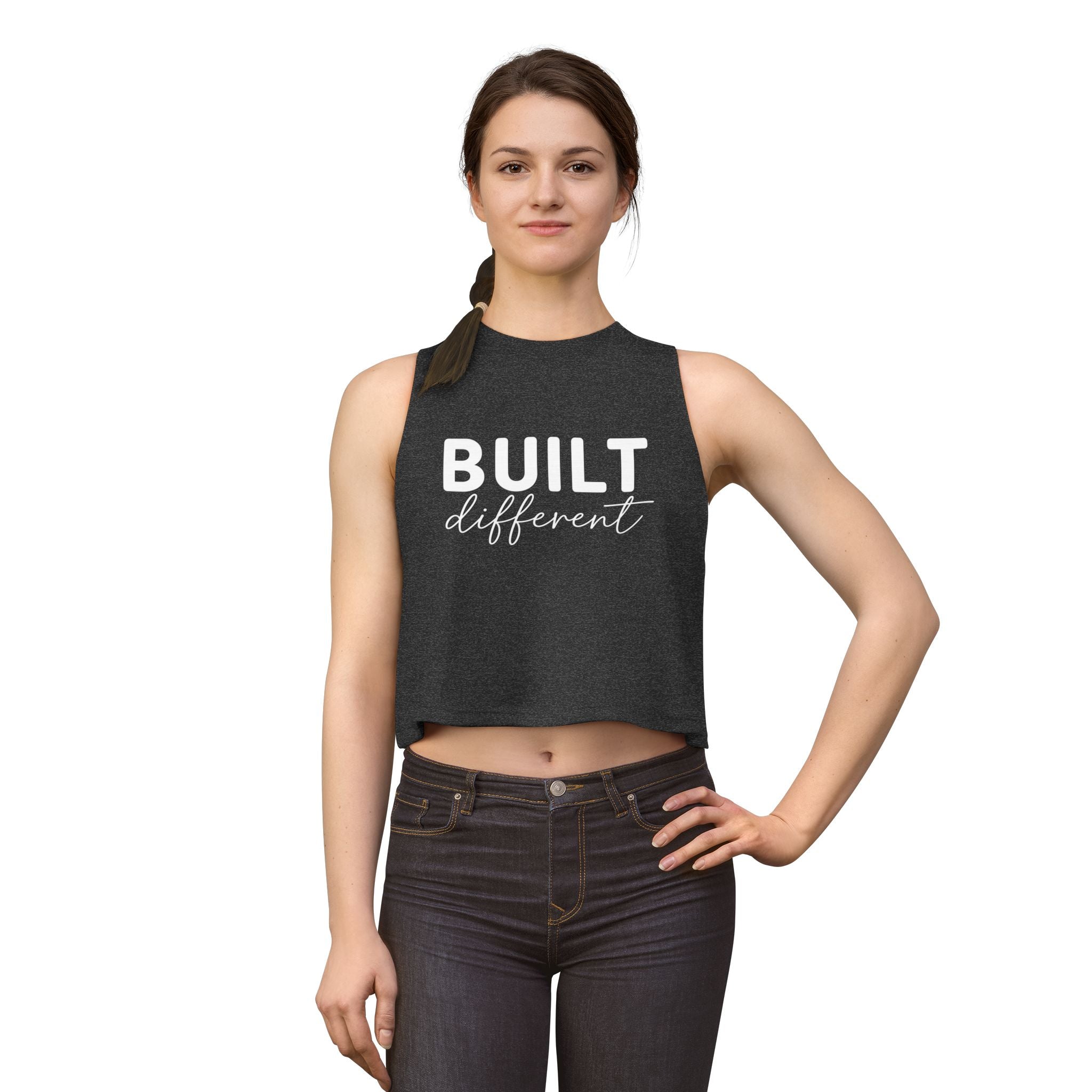Built Different - Women's Crop Top - White Logo