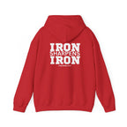 Iron Sharpens Iron – Unisex Heavy Blend™ Hooded Sweatshirt (White Logo) 🤍🔥