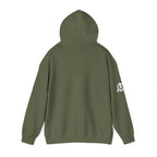 Coffee & Barbells - Unisex Heavy Blend Hooded Sweatshirt - White Logo on Front & Right Sleeve
