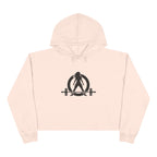 Empowered Crop Hoodie – For Strong Women Who Lift - Black Classic Logo