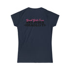 Good Girls Tone, Bad Girls Deadlift - Distressed Dark Logo - Women's Softstyle Tee
