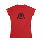 Strong Is Beautiful - Women's Softstyle Tee - Black Distressed Logo Front & Back