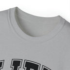 Lift Like A Girl - Unisex Ultra Cotton Tee - Front Black Logo - Plain Back