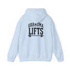 Grandma Lifts - Unisex Heavy Blend™ Hooded Sweatshirt - Black Logo Front & Back