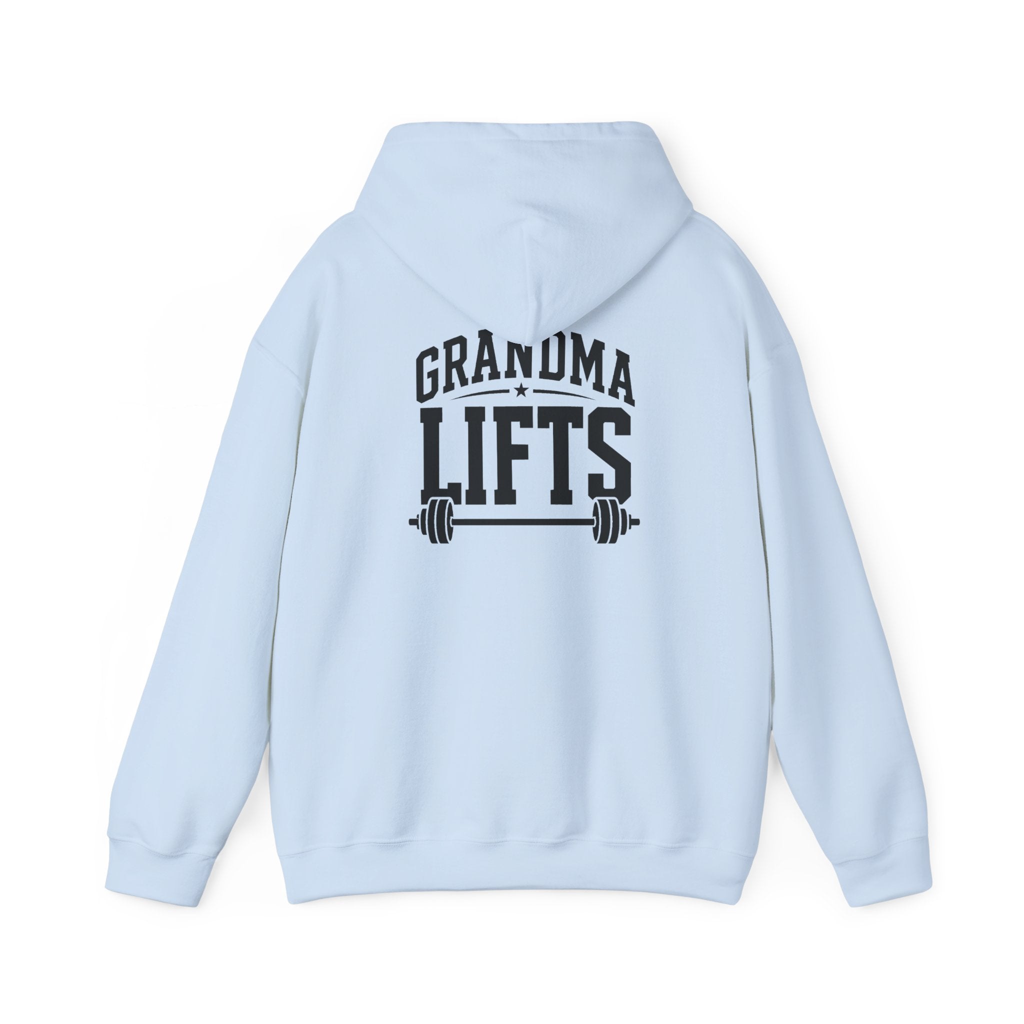 Grandma Lifts - Unisex Heavy Blend™ Hooded Sweatshirt - White Logo Front & Back