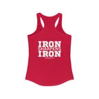 Iron Sharpens Iron - Women's Ideal Racerback Tank - White Font - Print on Front & Back