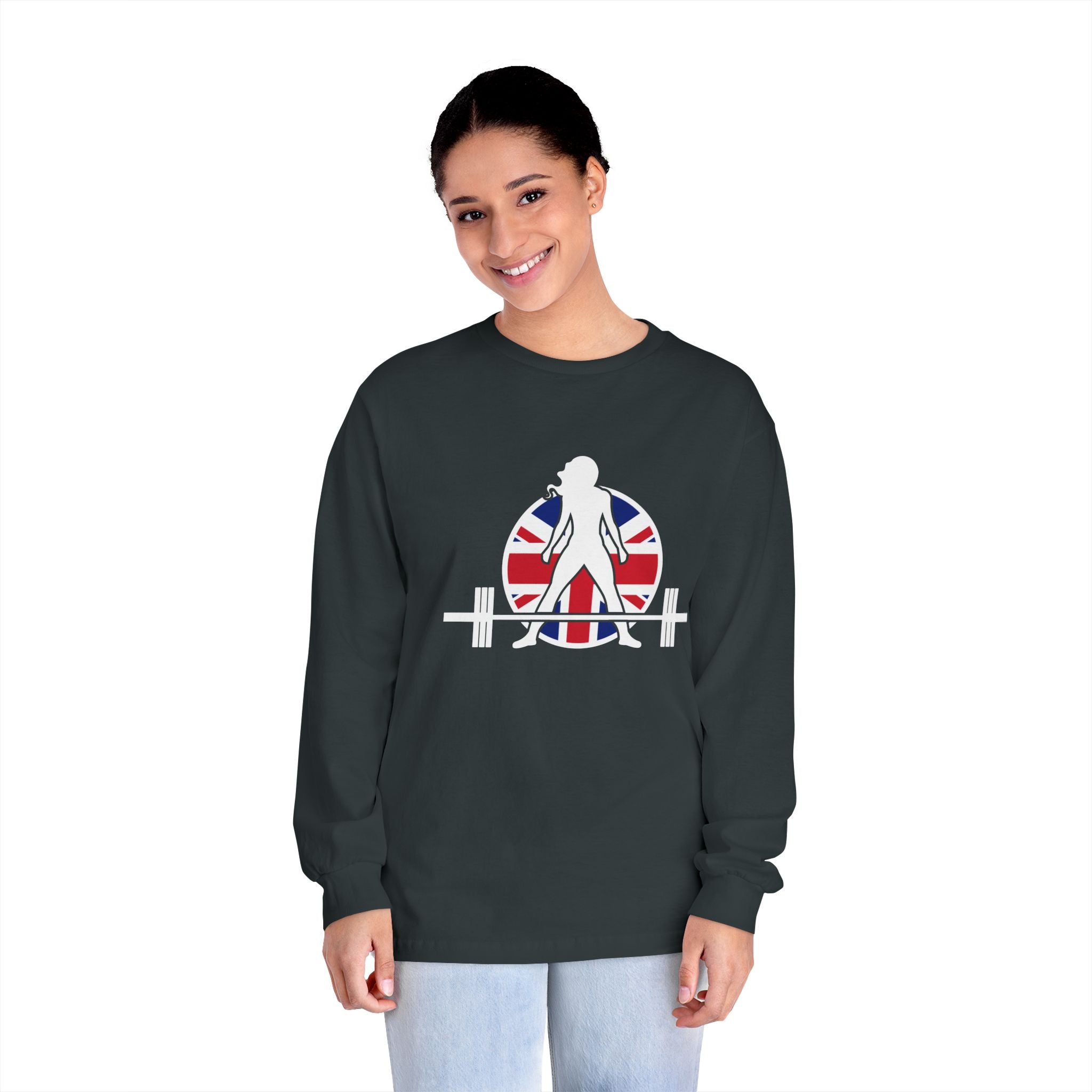 WWLW UK Logo - Unisex Long Sleeve T-Shirt - Black Logo Plain Back