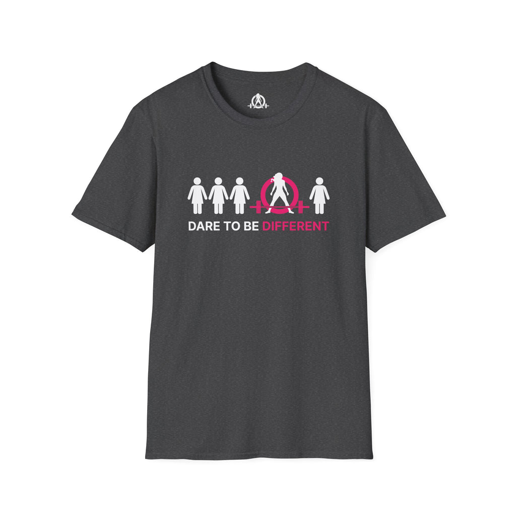 Dare To Be Different - Deadlift - Unisex Softstyle T-Shirt - Front Logo Plain Back