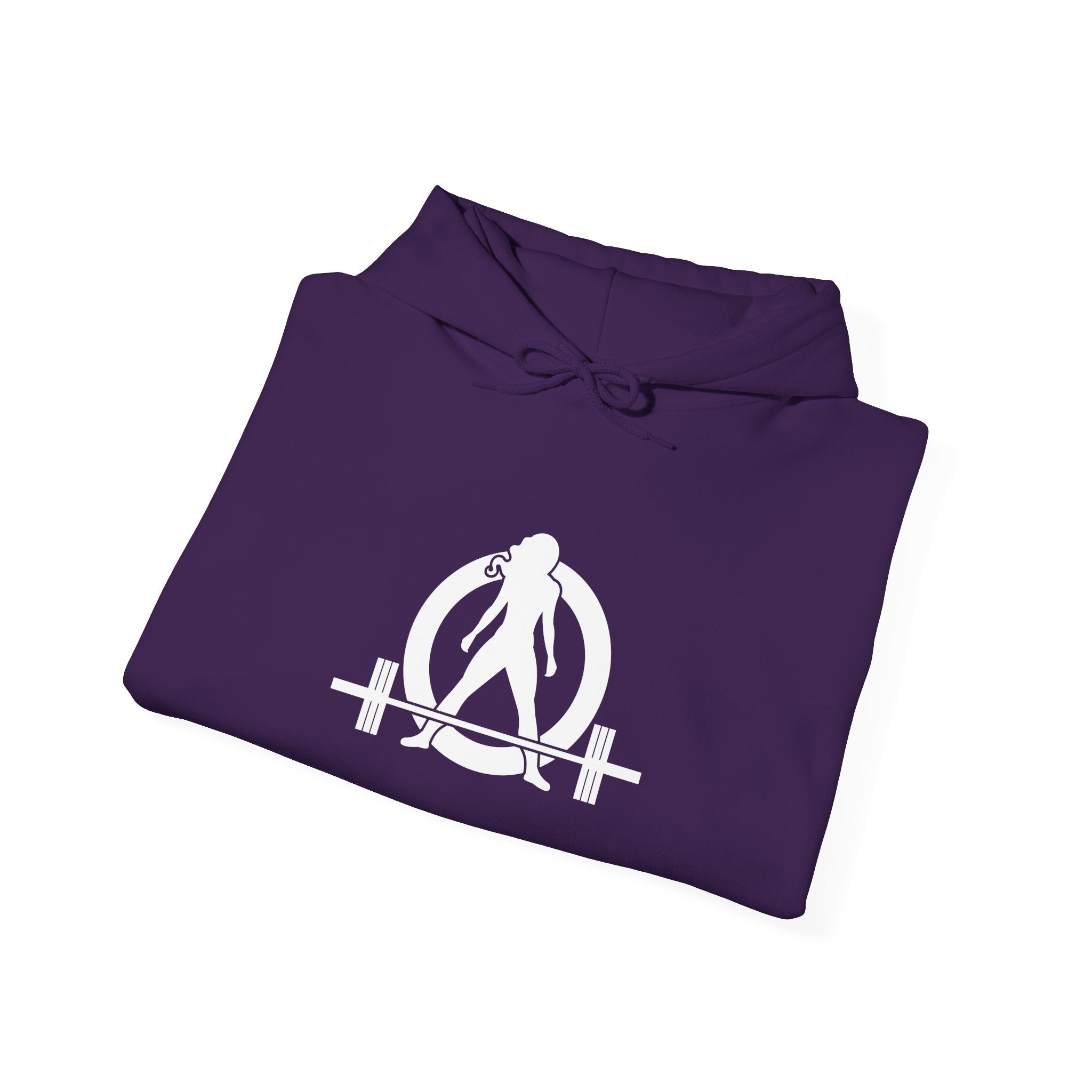 I Could Squat You - Classic Logo White - Unisex Heavy Blend Hooded Sweatshirt Print on Front & Back