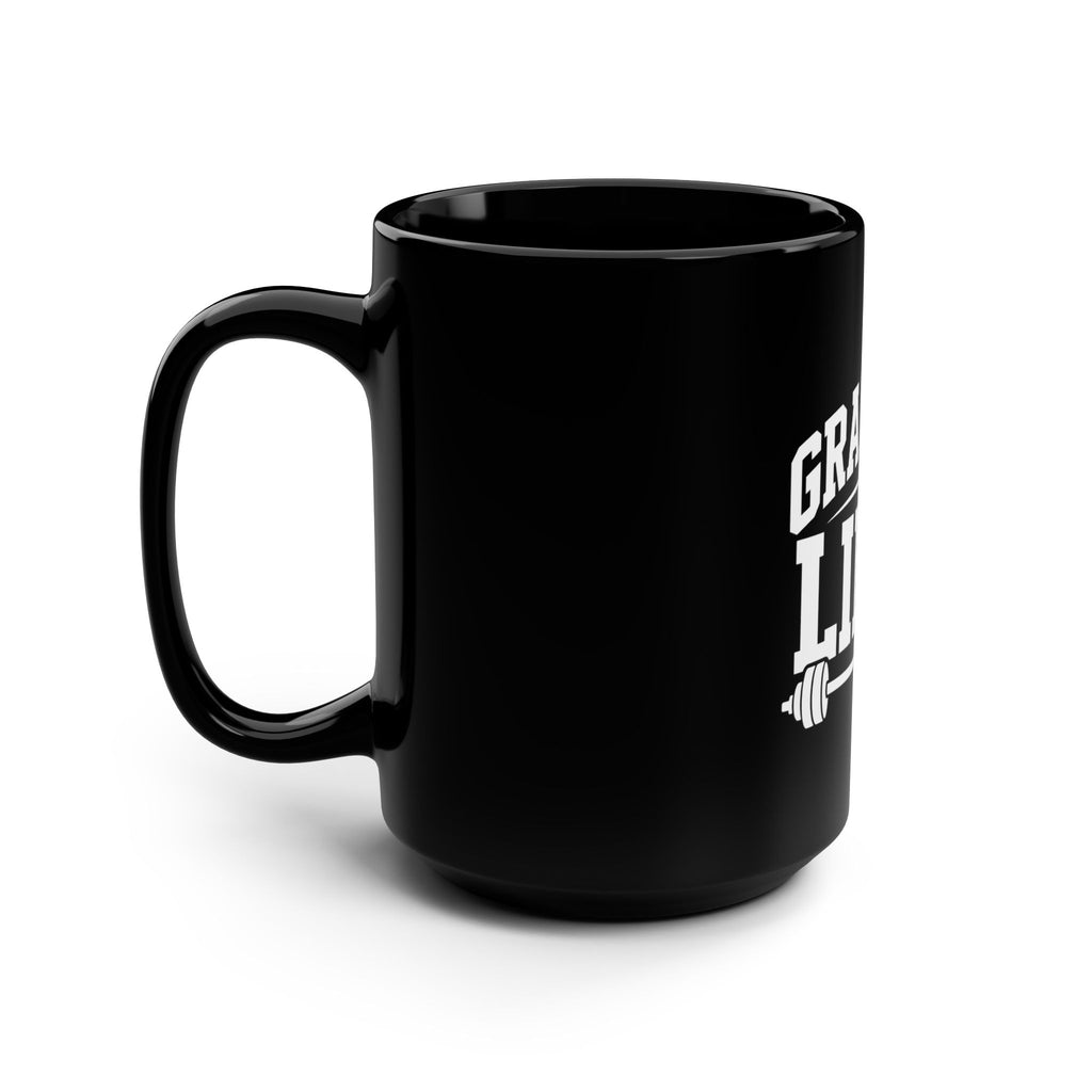 Grandma Lifts 15oz Black Coffee Mug — Funny Weightlifting Gift for Fit Grandmas