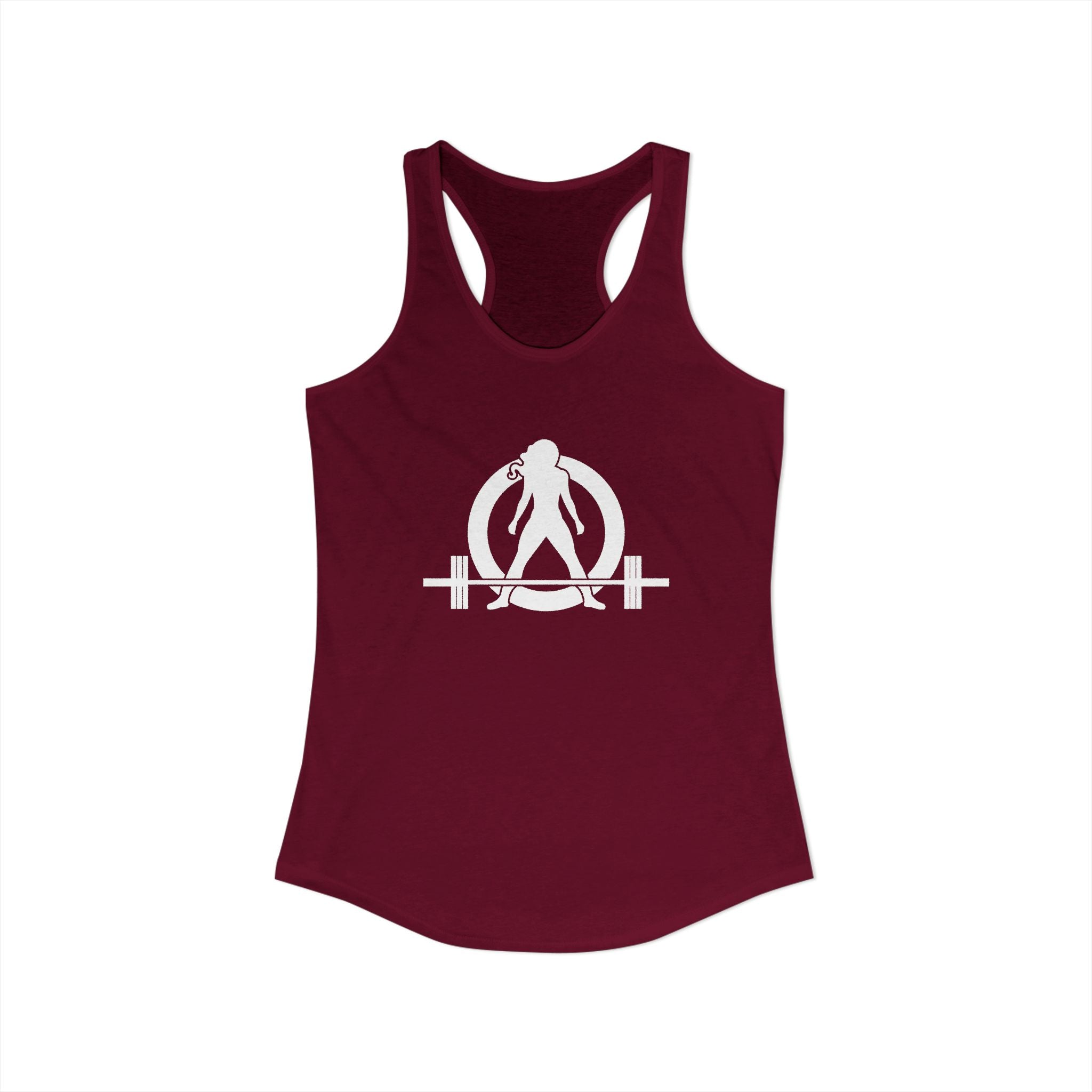 25 + 25 = 70 Women's Ideal Racerback Tank - White Print Front & Back