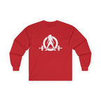 Lift Heavy Run Fast - Ultra Cotton Long Sleeve Tee - White Logo Front & Back