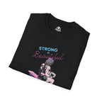 Strong Is Beautiful - Comic - Unisex Softstyle T-Shirt - White Print on Front Plain Back