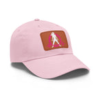 Distressed - Dad Hat with Leather Patch (Rectangle) - Color Font