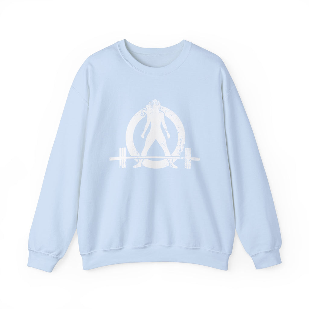Distressed Logo - Unisex Heavy Blend™ Crewneck Sweatshirt - White Logo
