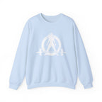 Distressed Logo - Unisex Heavy Blend™ Crewneck Sweatshirt - White Logo