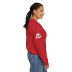 Iron Sharpens Iron - Unisex Heavy Blend™ Crewneck Sweatshirt - Front White Logo - Plain Back