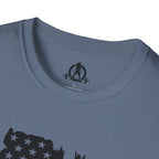 USA Barbell  - Unisex Softstyle T-Shirt - Black Logo - Plain Back