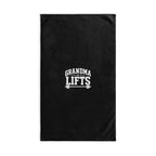 Grandma Lifts Gym & Hand Towel — Black & White Logo