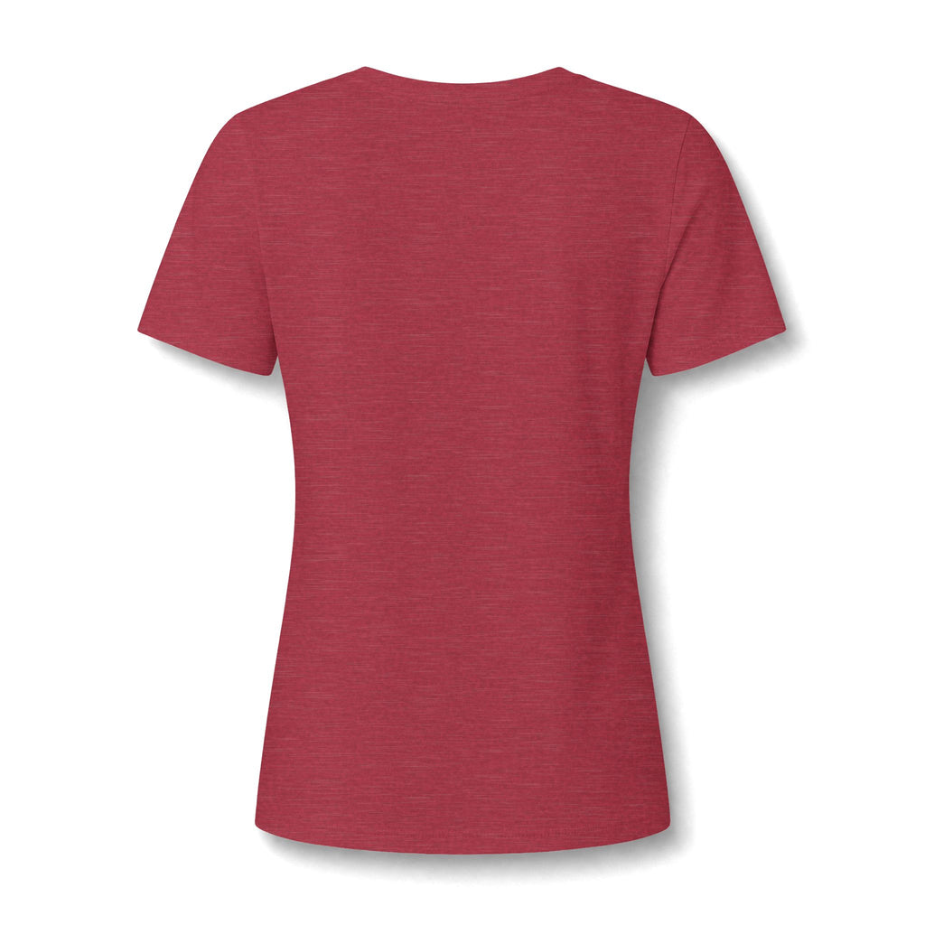 WWLW Women's Relaxed Heather CVC V-Neck Tee -  Black Logo