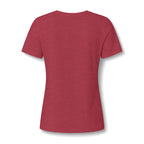 WWLW Women's Relaxed Heather CVC V-Neck Tee -  Black Logo