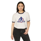 USA Collection - Unisex Cotton Ringer T-Shirt - Logo Front Plain Back