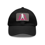 Distressed - Dad Hat with Leather Patch (Rectangle) - Color Font