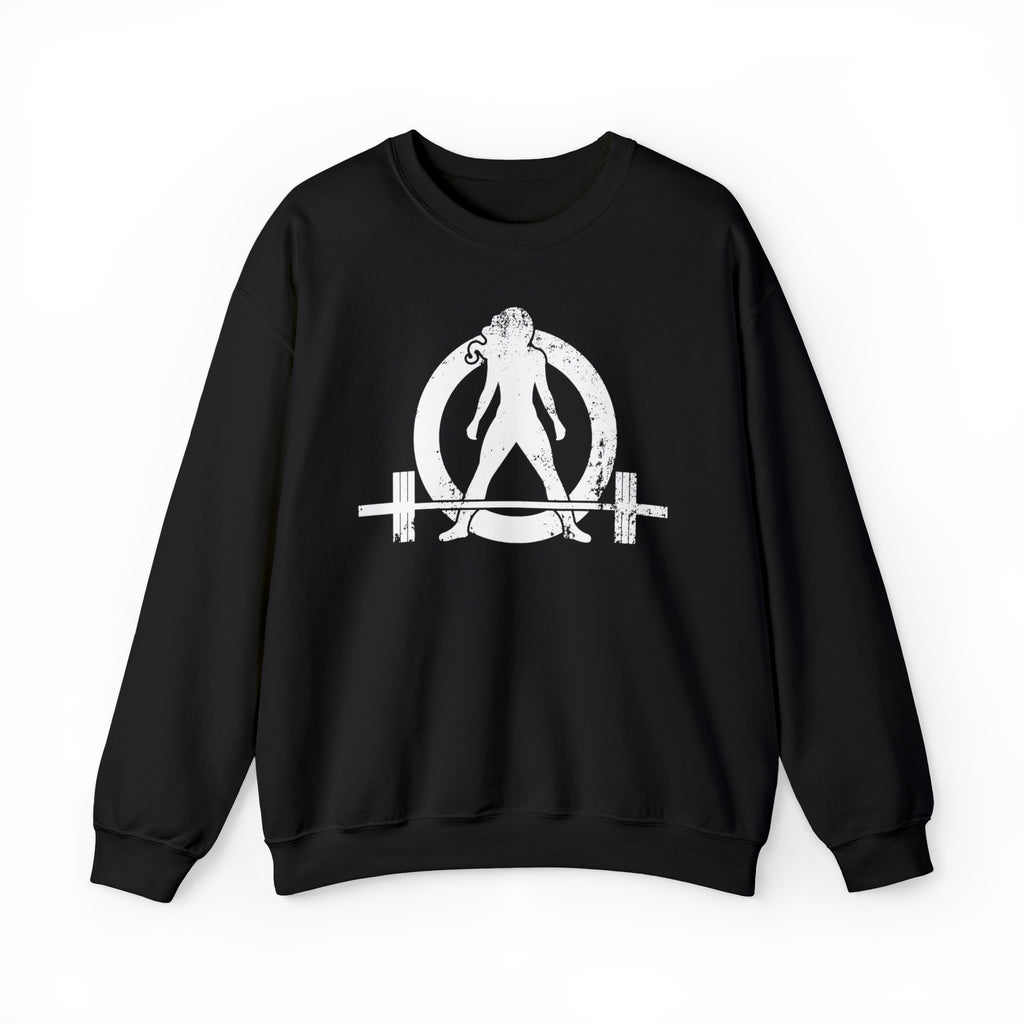 Unisex Heavy Blend™ Crewneck Sweatshirt - Distressed Logo - Plain Back