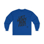 Lift Heavy Run Fast - Ultra Cotton Long Sleeve Tee - Black Logo Front
