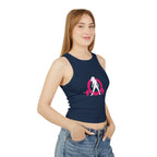 Women's Micro Rib Racer Tank Top - Classic Logo Inverted