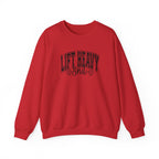 Lift Heavy Shit - Unisex Heavy Blend™ Crewneck Sweatshirt - Black Logo on Front