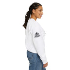 She is STRONG - Unisex Heavy Blend™ Crewneck Sweatshirt - Front Black Logo - Plain Back