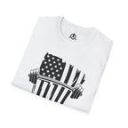USA Barbell  - Unisex Softstyle T-Shirt - Black Logo - Plain Back