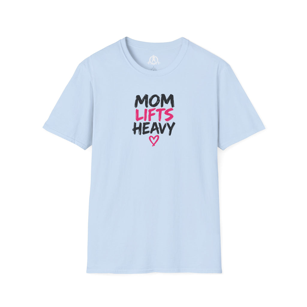 Mom Lifts Heavy – Unisex Softstyle Tee – Black Print