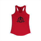 Goal Weight Strong AF - Simple - Women's Ideal Racerback Tank - Black Print Front & Back