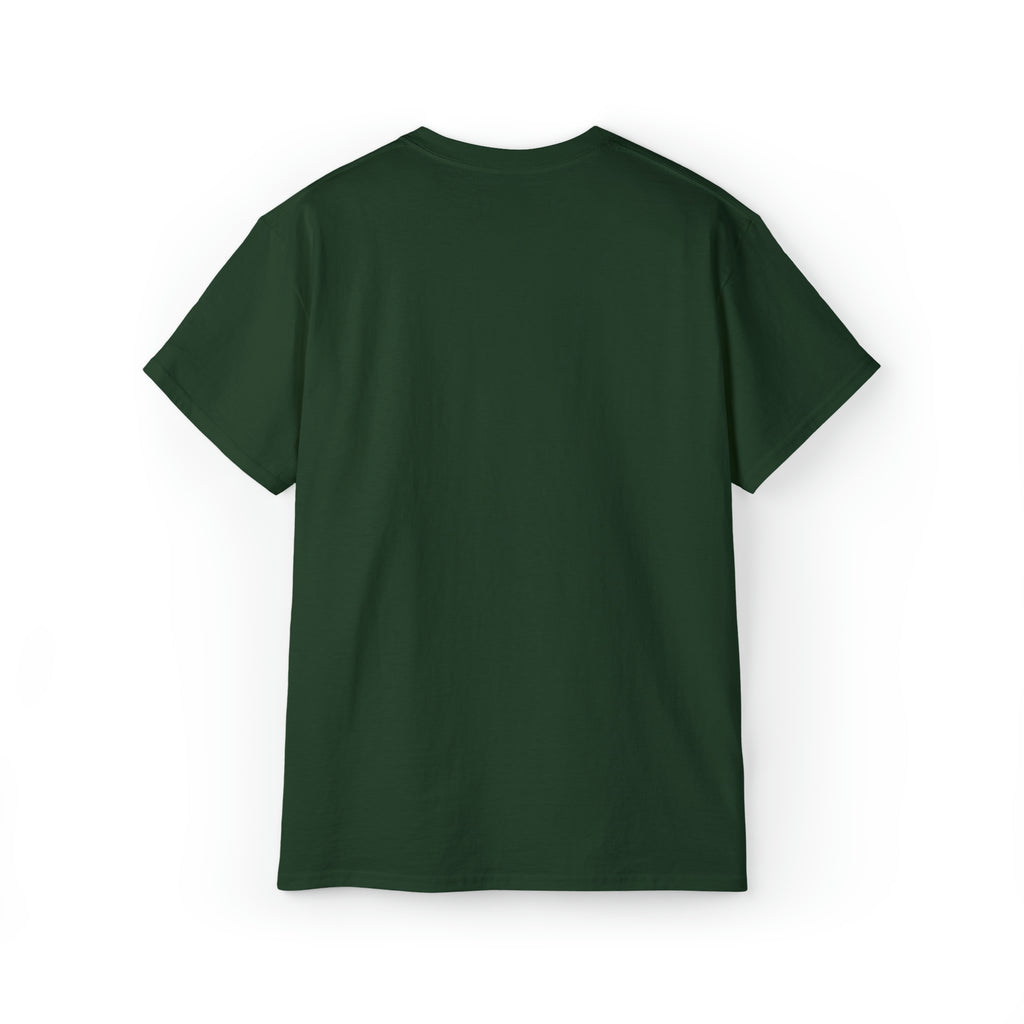 Unisex Ultra Cotton Tee - Classic White Logo - Plain Back