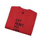 Lift Heavy Pet Cats - Unisex Ultra Cotton Tee - Black Logo