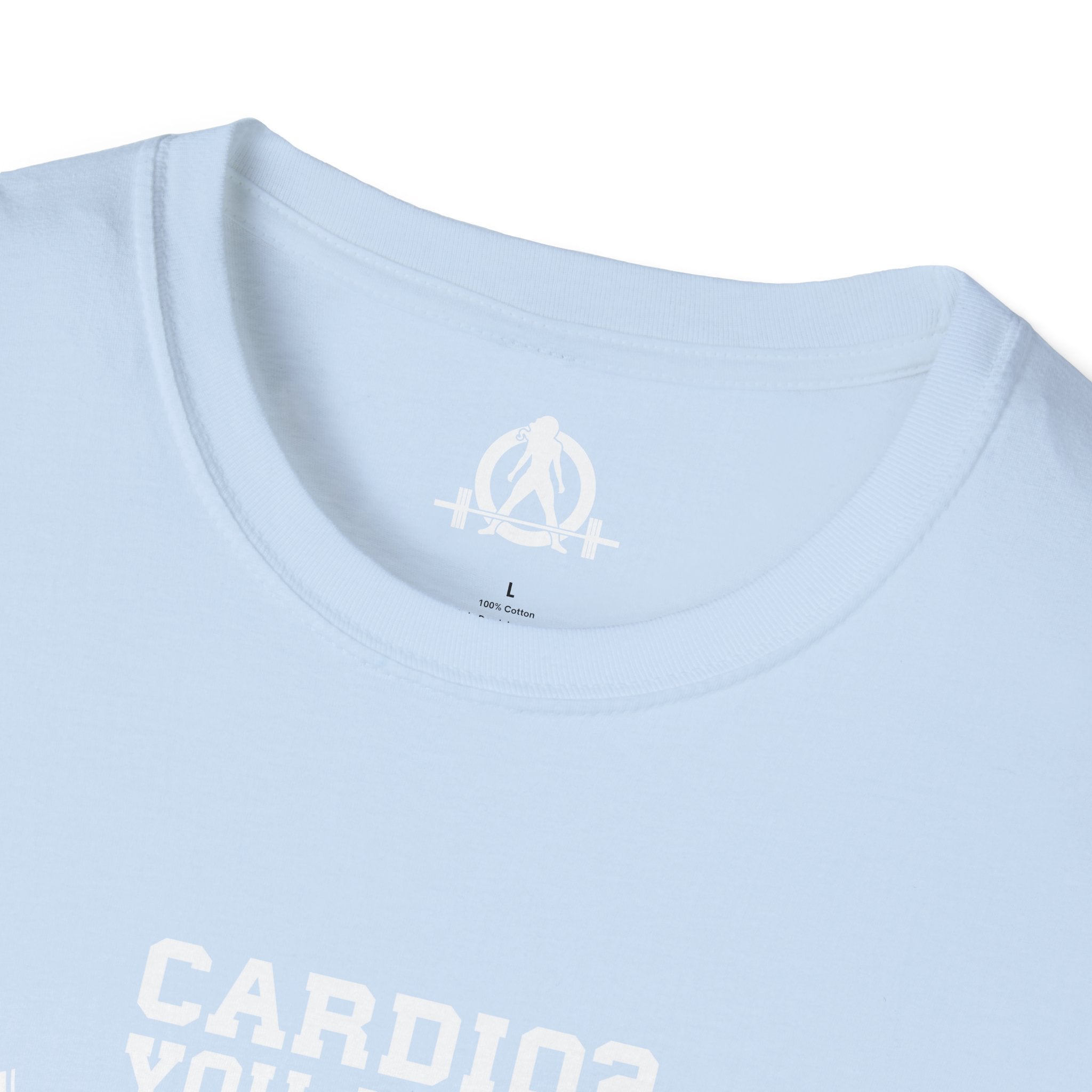 Cardio? Lift Weights Faster - Unisex Softstyle T-Shirt - Front Logo