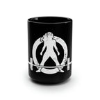 Distressed - Black Mug, 15oz - White Logo