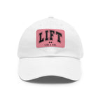 Lift Like A Girl - Dad Hat with Leather Patch (Rectangle) - Black Font