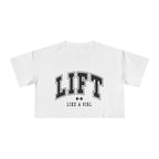 Lift Like A Girl - Women's Crop Tee - Black Logo
