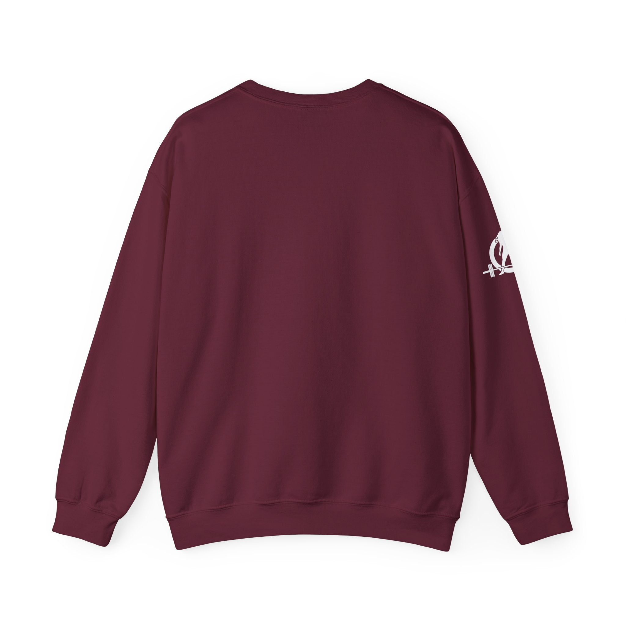 Iron Sharpens Iron - Unisex Heavy Blend™ Crewneck Sweatshirt - Front White Logo - Plain Back